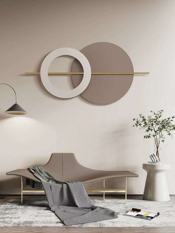 Orbital Harmony - A Modern Wooden Wall Sculpture with Linear Elegance