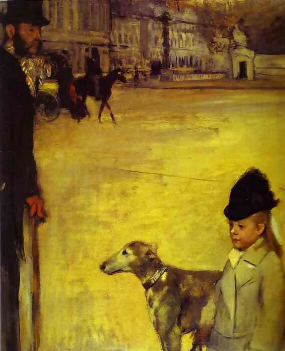 Edgar Degas - Count Lepic with his daughters fragment 50X40 Canvas