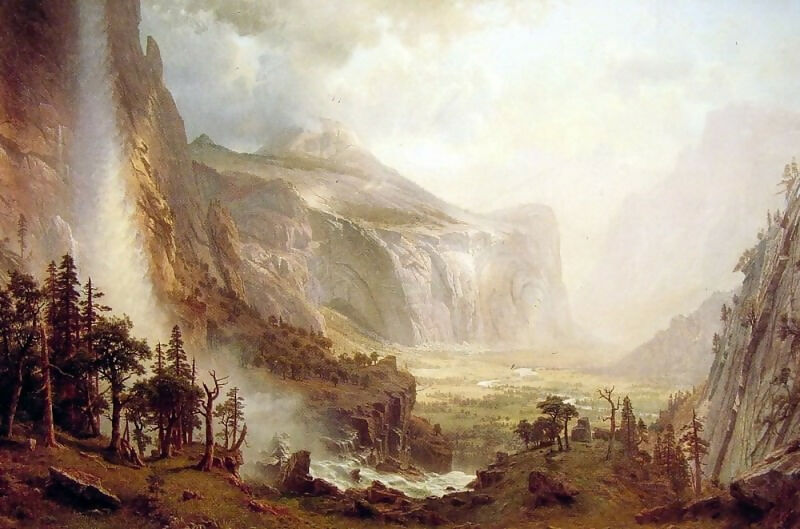 Albert Bierstadt - Yosemite Domes 90x120 Canvas