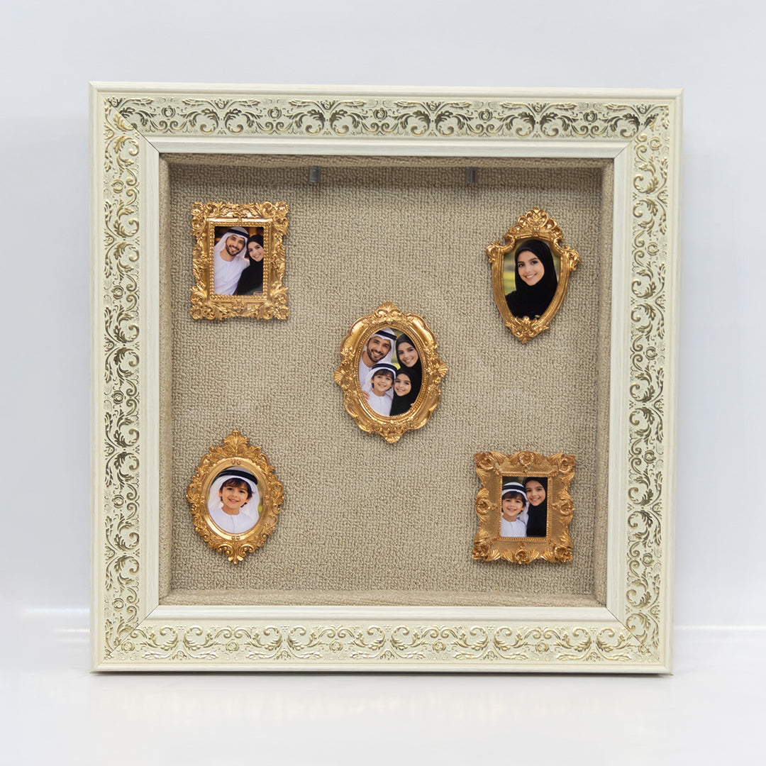 Golden Miniature Family Photo Frame Shadowbox