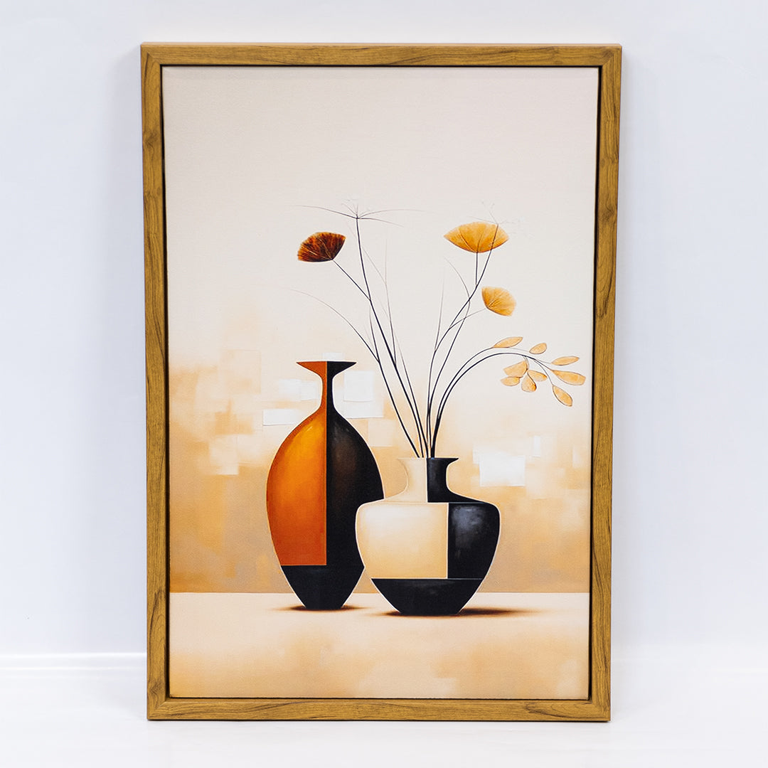 Modern Minimalist Ceramic Vase Canvas Wall Art