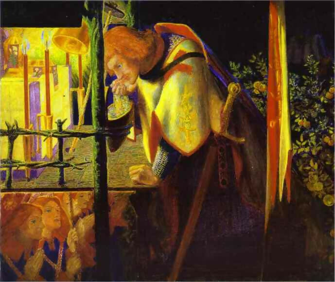 Dante Gabriel Rossetti Sir Galahad in the Ruined Chapel 140x187 Canvas