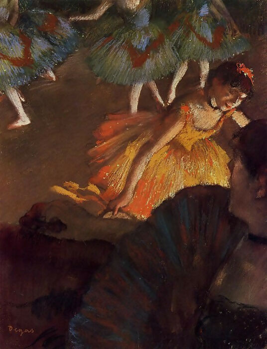 Edgar Degas - Ballerina and Lady with a Fan 90x120 Canvas