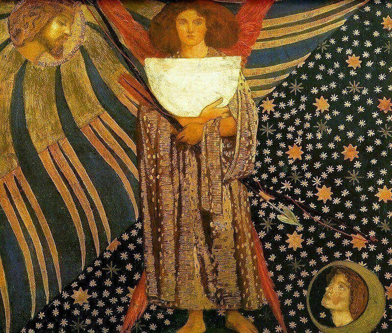 Dante Gabriel Rossetti - Dante's Love 140x187 Canvas