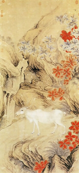 Chinese Painters of the Middle Ages (贺清泰 - 贲鹿图) – He Qingtai 140x187 Canvas
