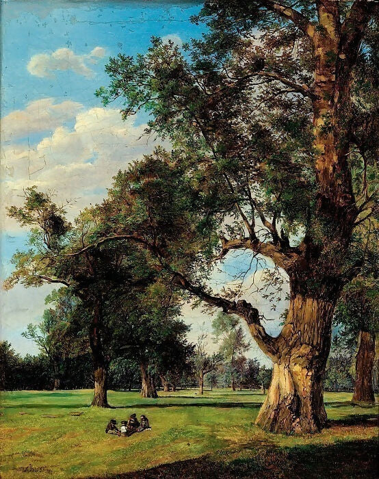 Ferdinand Georg Waldmüller - Old Trees in the Prater 90x120 Canvas