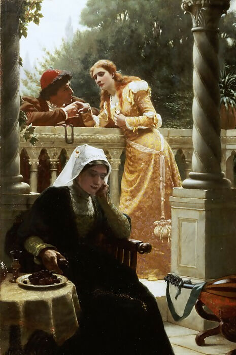 Edmund Blair Leighton – The Stolen Conversation 50X40 Canvas