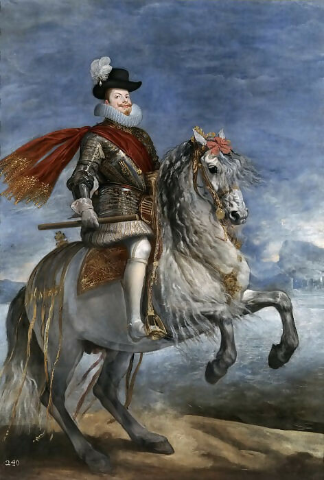 Diego Rodriguez de Silva y Velazquez – Equestrian Portrait of Philip III 45x60 Canvas
