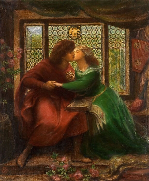 Dante Gabriel Rossetti - Paolo and Francesca da Rimini 70x100 Canvas
