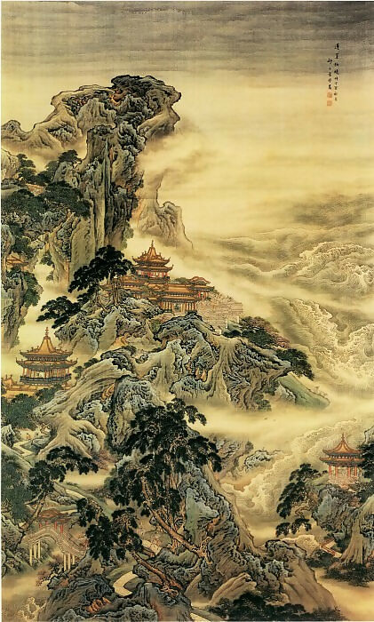 Chinese Painters of the Middle Ages (袁耀 - 蓬莱仙境图) – Yuan Yao 90x120 Canvas