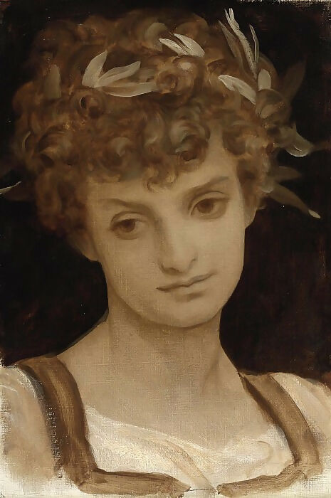 Frederic Leighton - Head of a Girl 45x60 Canvas