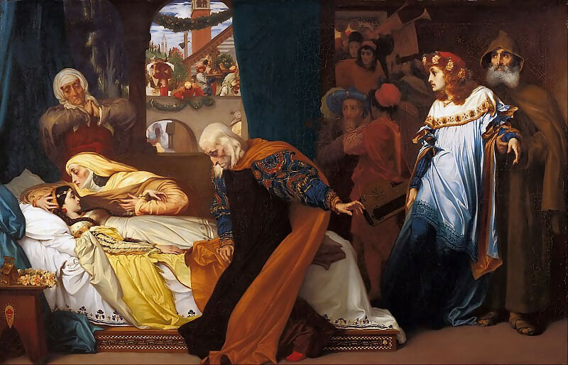 Frederic Leighton - The Feigned Death of Juliet 140x187 Canvas