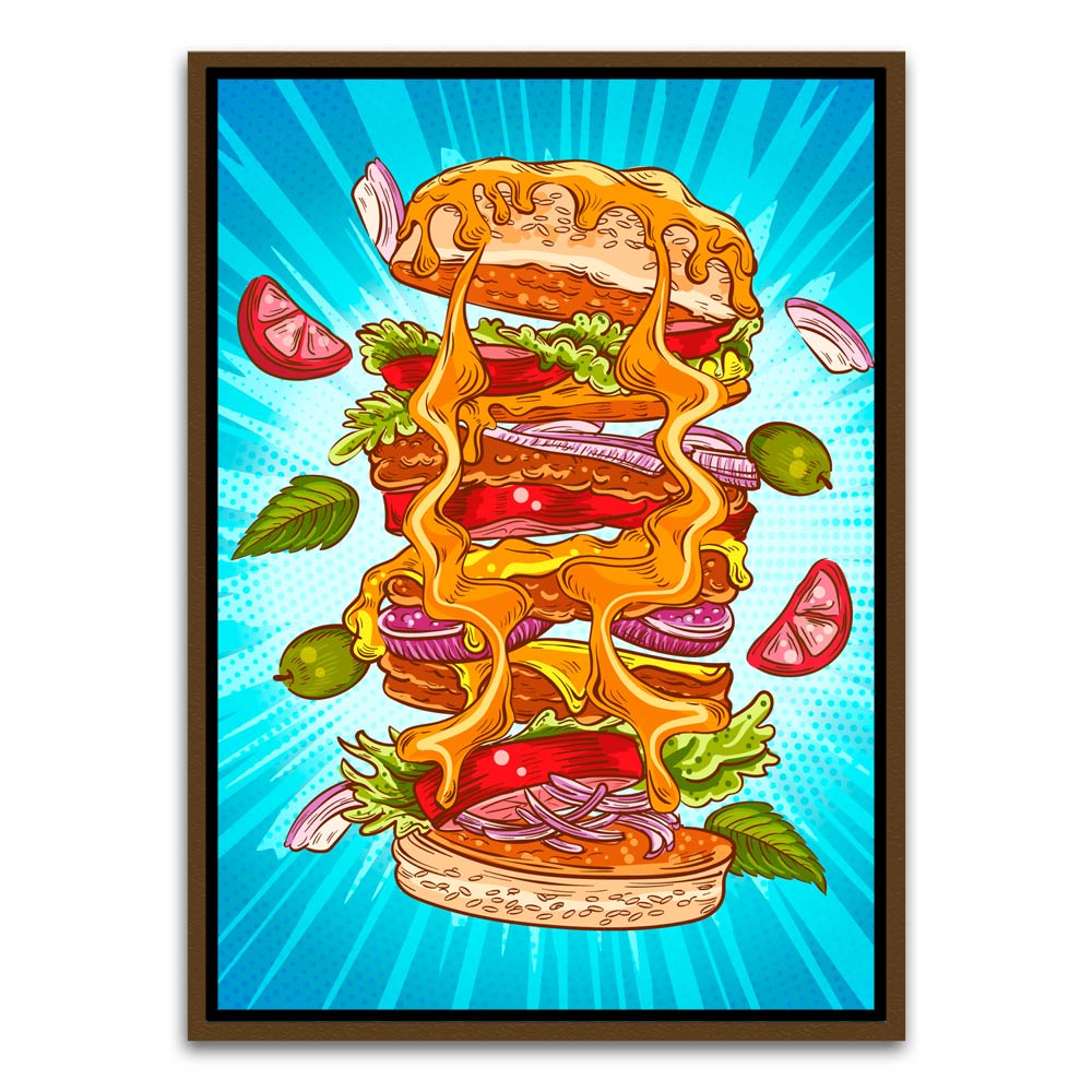 Burger Brown Canvas frame acrylic canvas Frames