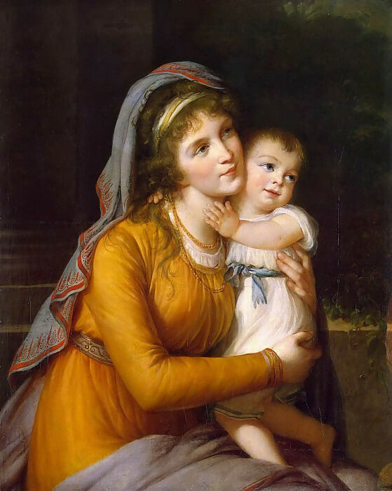Elisabeth-Louise Vigee-Lebrun – Portrait of Countess Anna Sergeevna Stroganova with her son 140x187 Canvas