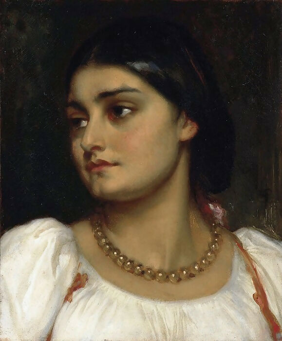 Frederic Leighton - Head of a Girls 45x60 Canvas