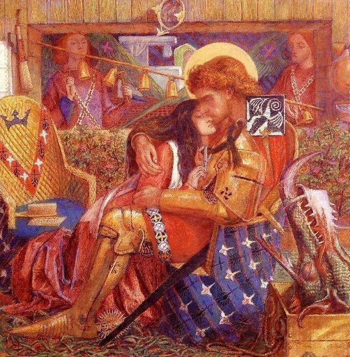Dante Gabriel Rossetti - The Wedding of Saint George and the Princess Sabra 45x60 Canvas