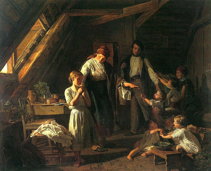Ferdinand Georg Waldmüller – Farewell to Parents 90x120 Canvas