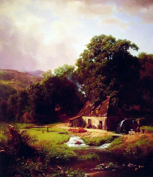 Albert Bierstadt - The Old Mill 70x100 Canvas