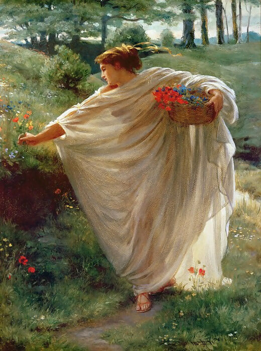 Edward John Poynter - Wild Flowers 140x187 Canvas