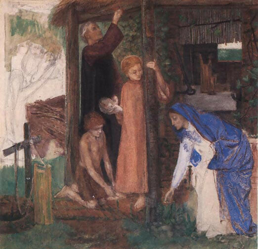 Dante Gabriel Rossetti Easter in the Holy Family Gathering the Bitter Herbs