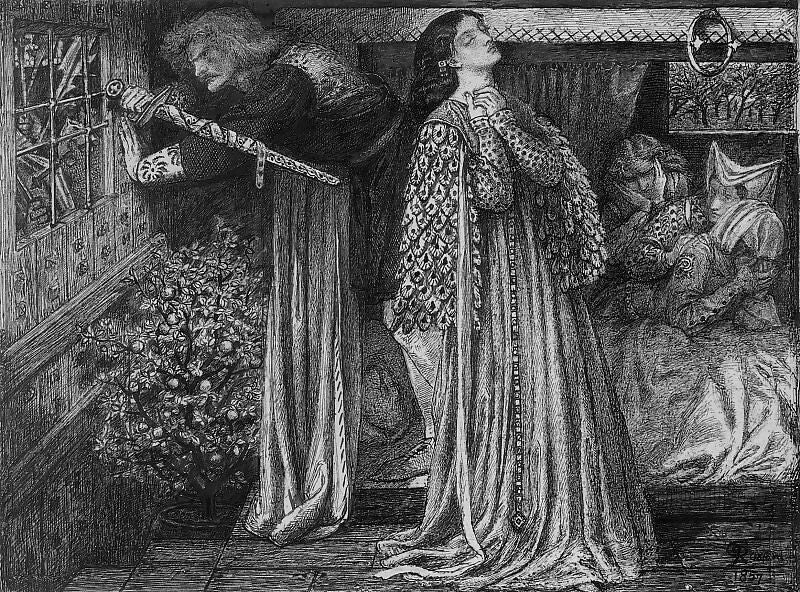 Dante Gabriel Rossetti Sir Lancelot in the Queen's Chamber 140x187 Canvas