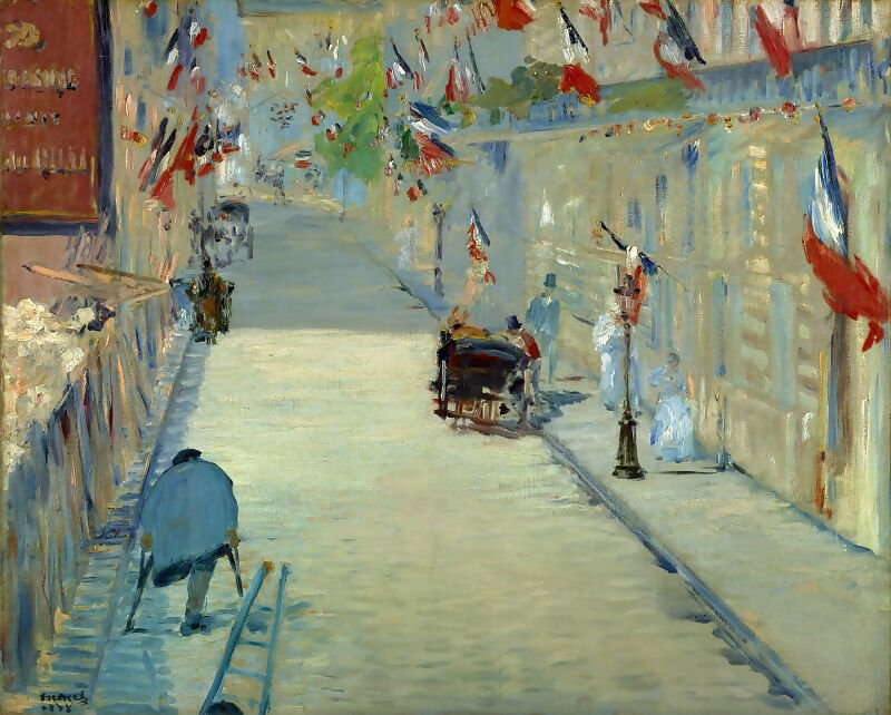 Edouard Manet – Rue Monier with Flagsa 45x60 Canvas