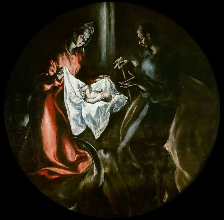 El Greco - Nativity of Christ 90x120 Canvas