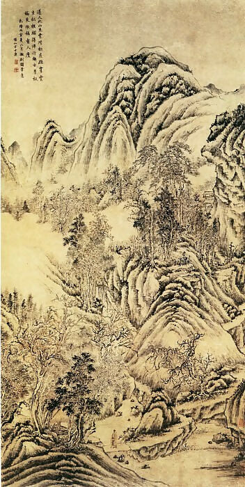 Chinese Painters of the Middle Ages (方士庶 - 北山古屋图) – Fang Shishu 70x100 Canvas