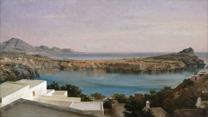Frederic Leighton - Lindos in Rhodes 70x100 Canvas