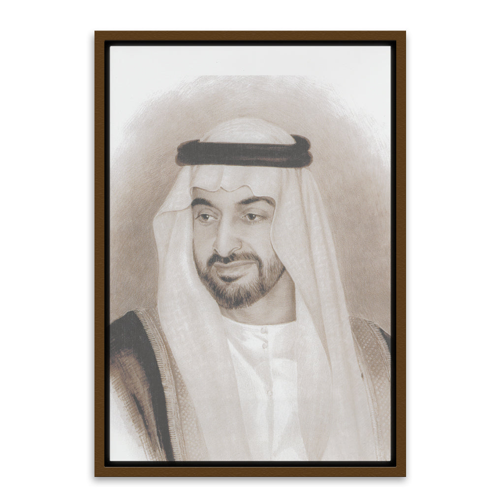 Sheikh Mohammed Bin Zayed Al Nahyan Brown Canvas frame acrylic canvas Frames