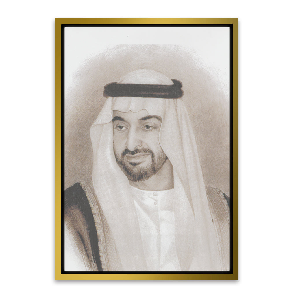Sheikh Mohammed Bin Zayed Al Nahyan Gold Canvas frame acrylic canvas Frames