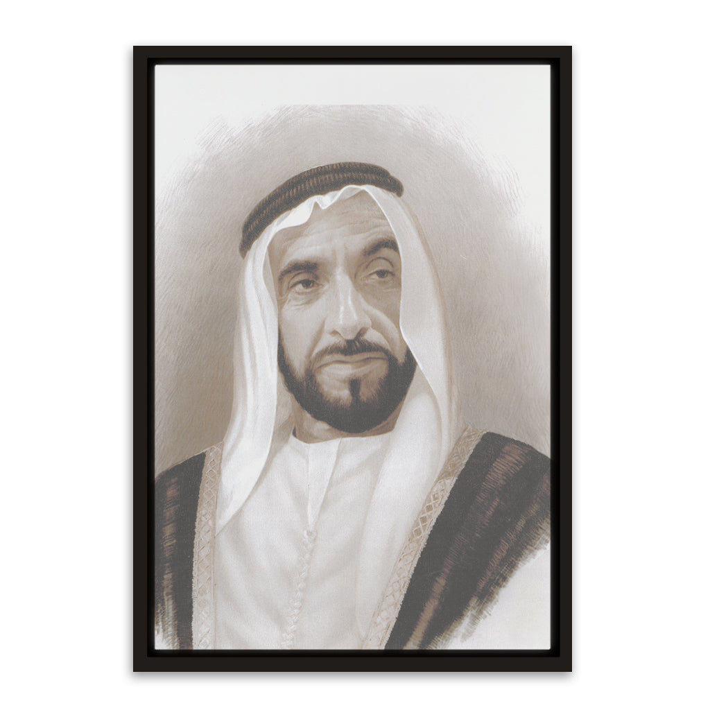Sheikh Zayed Bin Sultan Al Nahyan Black Canvas frame acrylic canvas Frames
