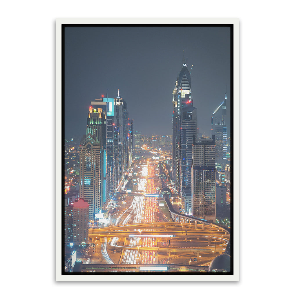 Shaikh Zayed Road White Canvas frame acrylic canvas Frames