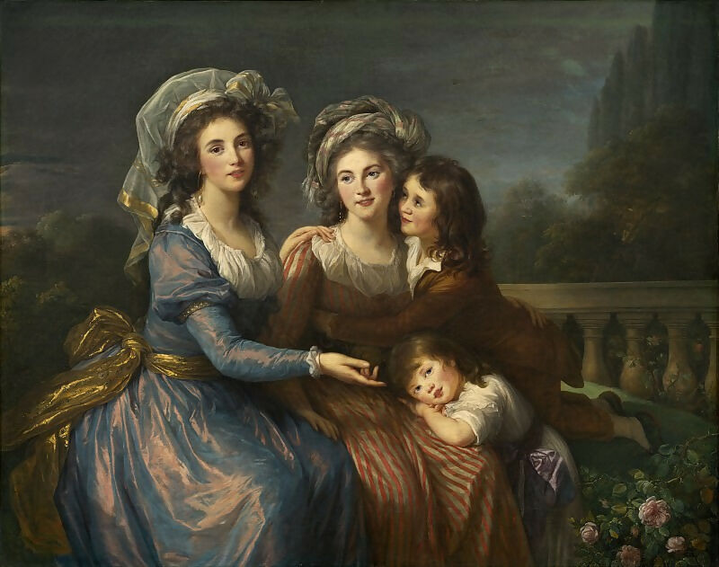 Elisabeth-Louise Vigée-Lebrun - Marquise de Pezet, and Marquise de Rouge with her sons Alexis and Adrien 90x120 Canvas