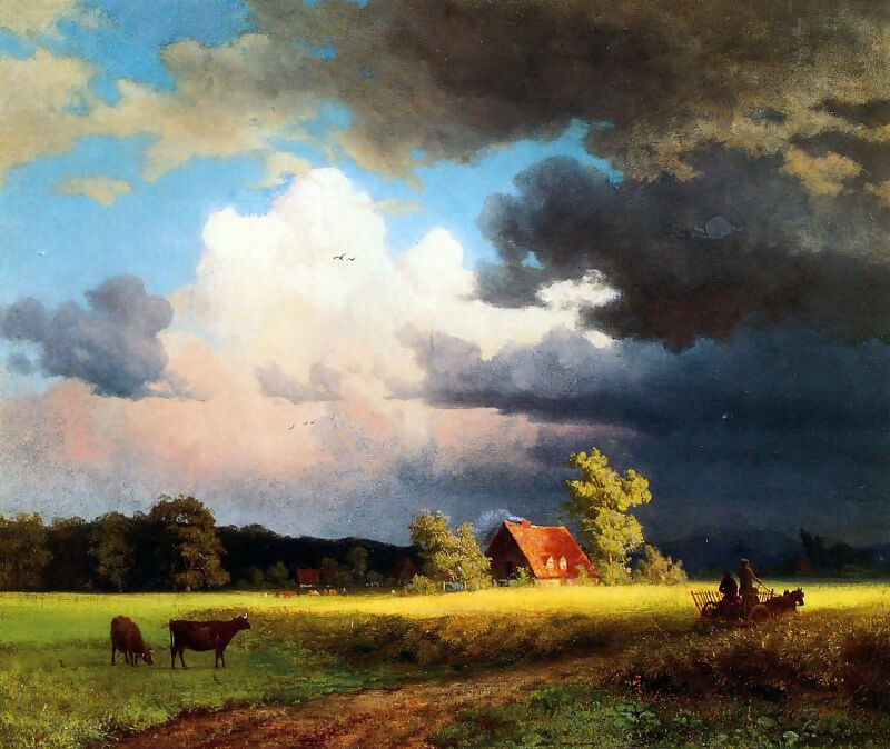 Albert Bierstadt - Bavarian Landscape 45x60 Canvas