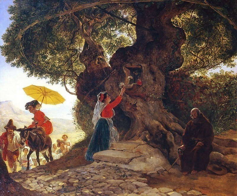 KarlPavlovichBryullov–AttheVirginOak 90x120 Canvas