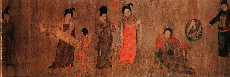 Chinese Artists of the Middle Ages (周防 - 挥扇仕女图) – Zhou Fang 90x120 Canvas