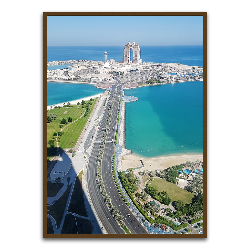 Island View Brown Printed frame acrylic canvas Frames