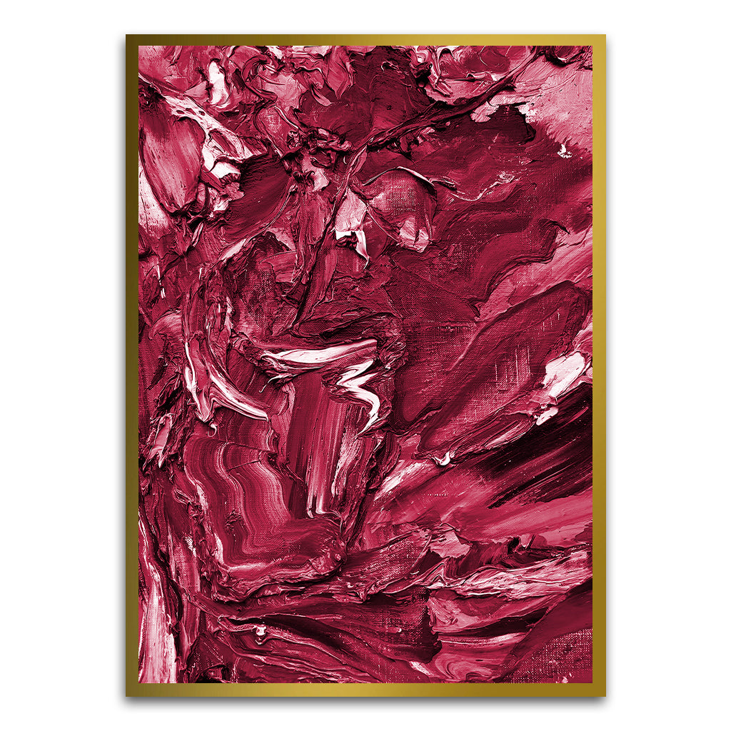 Red Paint Gold Printed frame acrylic canvas Frames