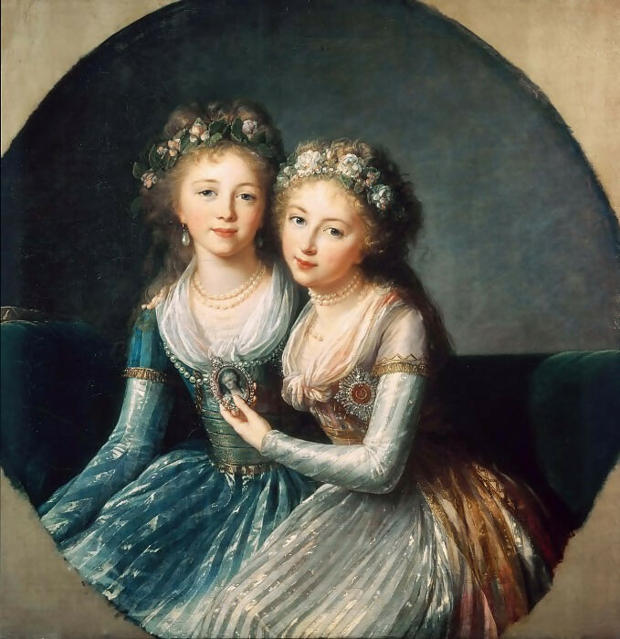 Elisabeth-Louise Vigee-Lebrun – Portrait of the Daughters of Emperor Paul I 50X40 Canvas