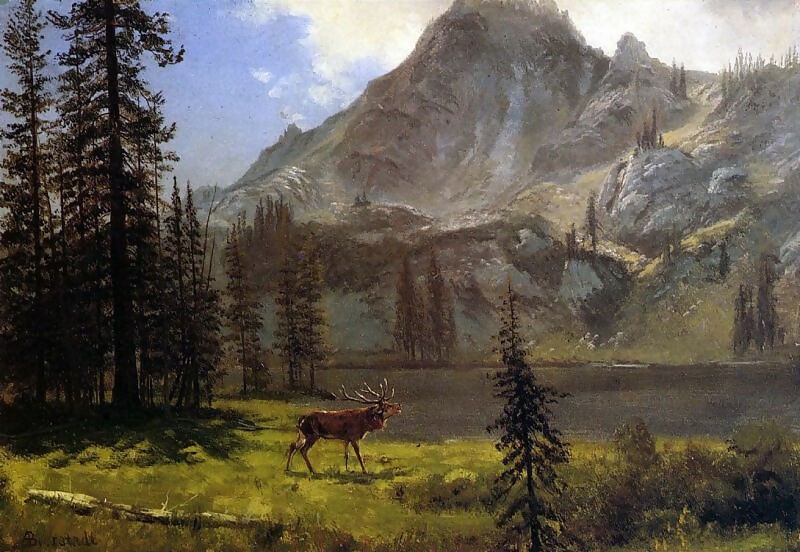 Albert Bierstadt - The Call of the Wild 45x60 Canvas