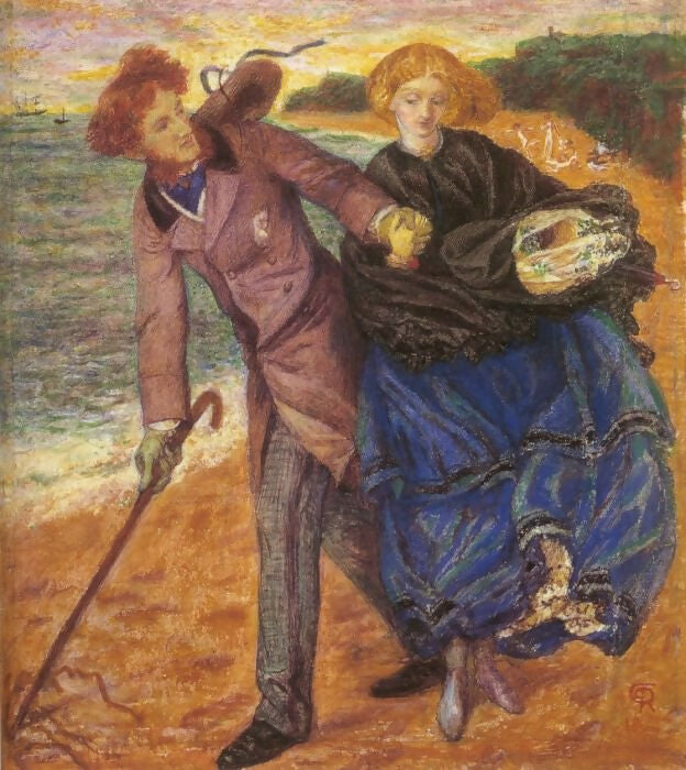 Dante Gabriel Rossetti Drawing on the Sand