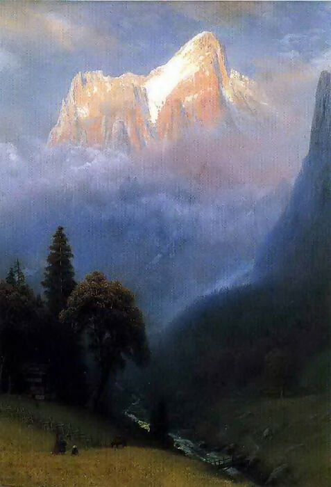 Albert Bierstadt - Thunderstorm in the Alps 50X111 Canvas