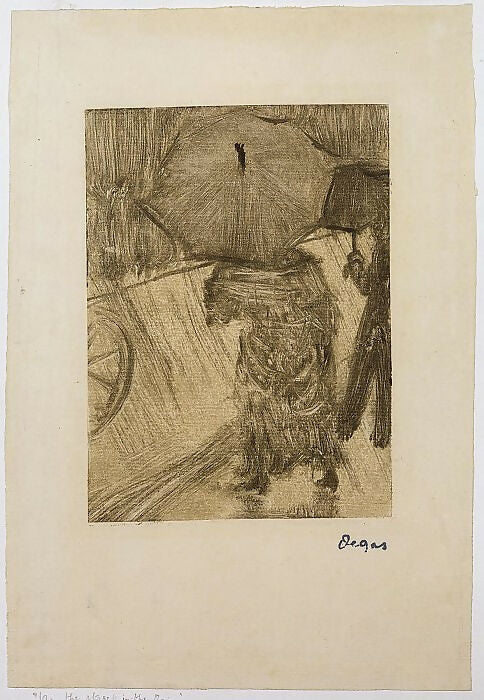part 2 - European art European painting – Edgar Degas On the Street in the Rain 58359 1124 140x187 Canvas