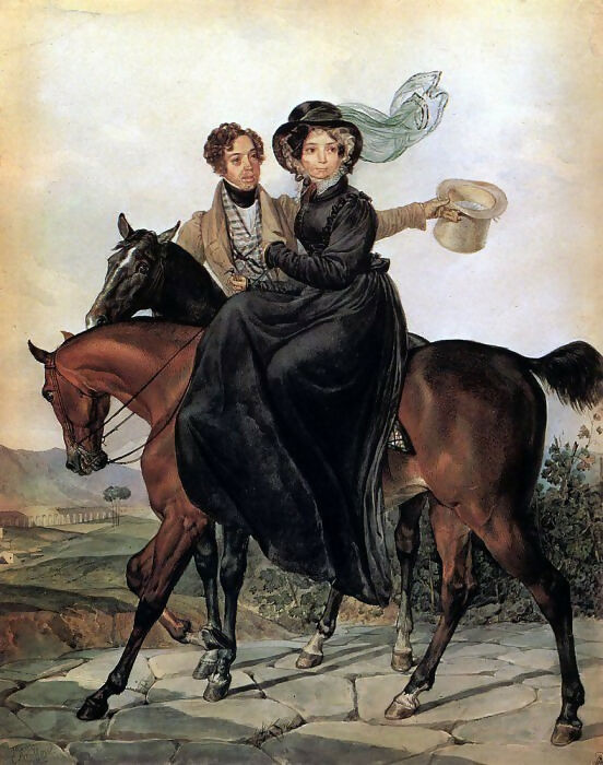 KarlPavlovichBryullov–PortraitofK.A.andM.Ya.Naryshkin.1827 90x120 Canvas