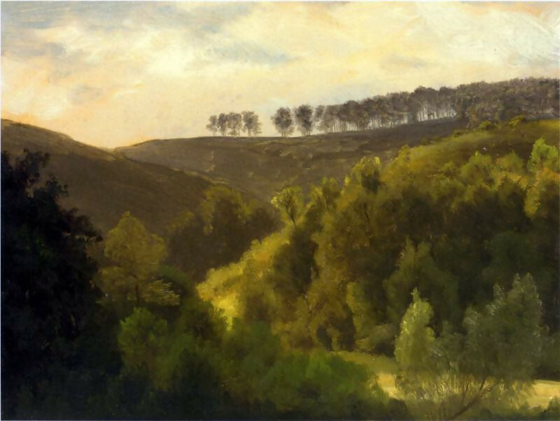Albert Bierstadt - Sunrise over the Woods 70x100 Canvas
