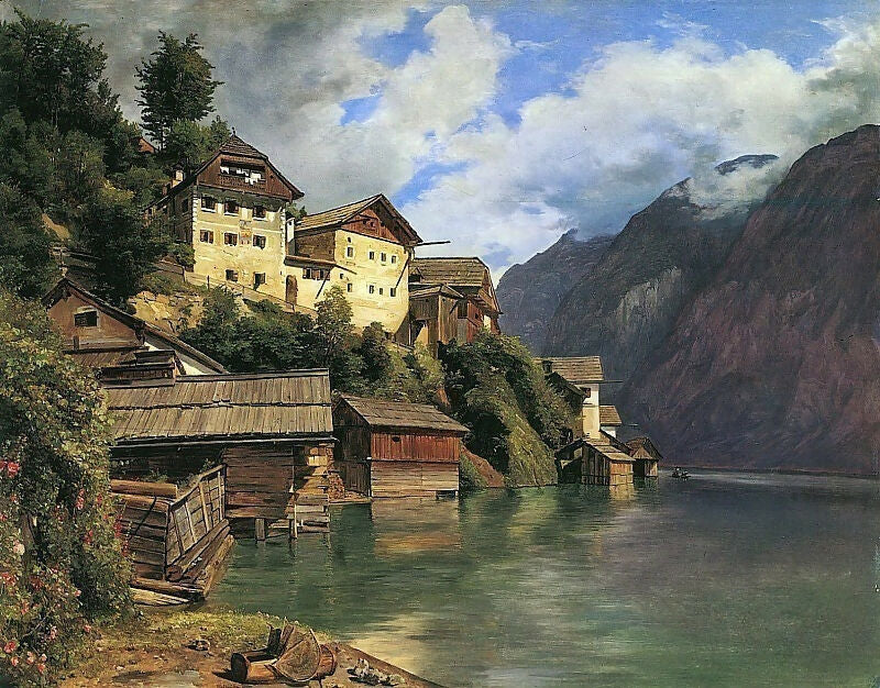 Ferdinand Georg Waldmüller Party from Hallstatt 50X40 Canvas
