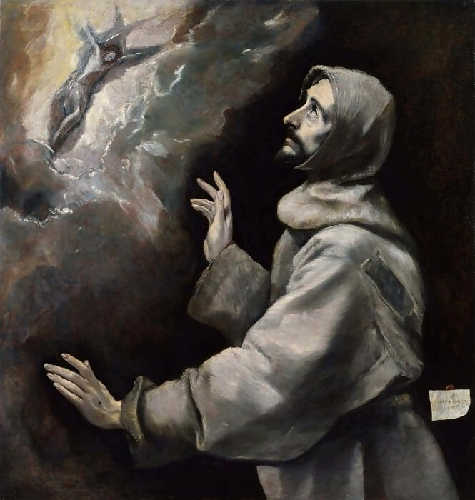 El Greco - Saint Francis Receiving the Stigmatasss 90x120 Canvas