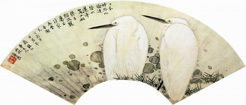 Chinese artists of the Middle Ages (居巢 - 人物花鸟图) – Juchao 70x100 Canvas