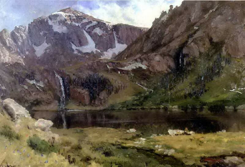 Albert Bierstadt - Mountain Lakes 70x100 Canvas